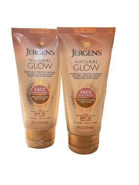 Jergens Natural Glow Face Moisturizer SPF 20 - Medium to Dark skin tones - 2 flo